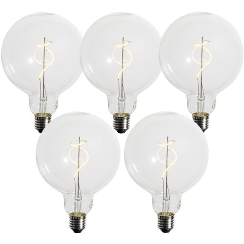 LUEDD Komplet 5 E27 zatemljiva LED spiralna žarnica G125 4W 270lm 2700K Cene