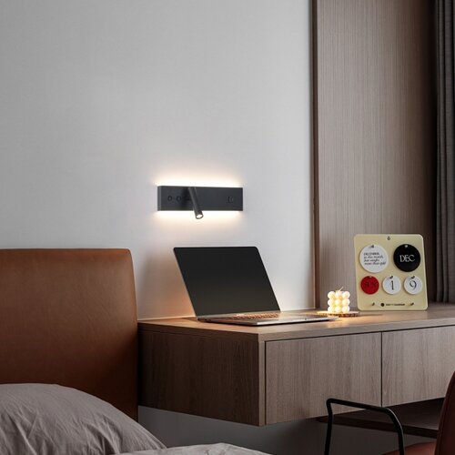  Brilagi-LED Zidno reflektorsko svetlo sa USB portom NOCTIS LED/3W/230V+LED/9W crna Slike