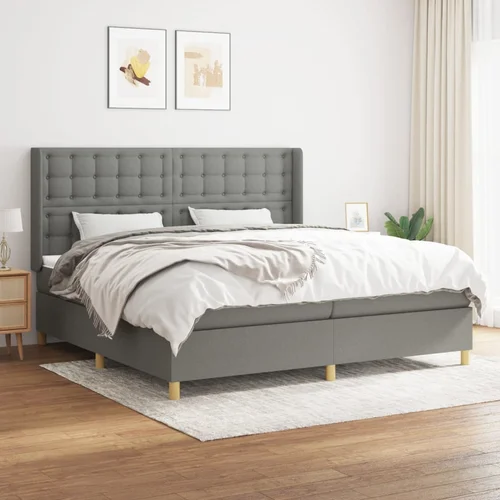 The Living Store Box spring postelja z vzmetnico temno siva 200x200 cm blago - Box Spring Postelja, (21518171)