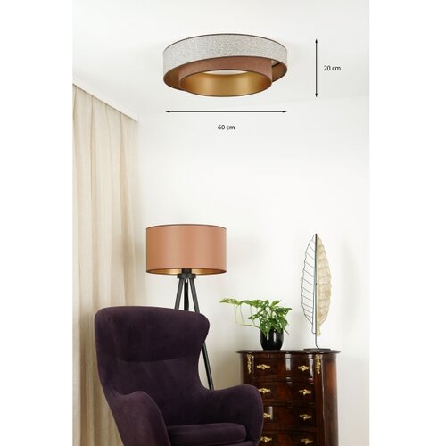  Brilagi - LED prigu&amp;scaron;iva svetiljka VEGAS SHINE LED/24W/230V prečnik 60 cm braon + daljinski upravljač Slike