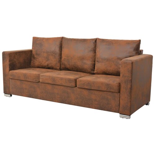 VidaXL Kavč trosed 191x73x82 cm umetno semi&amp;scaron; usnje Slike