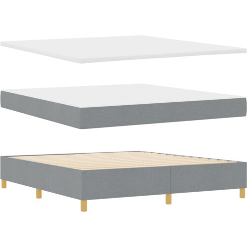  Krevet s uzglavljem i madracem svijetlo sivi 180x200 cm tkanina Slike