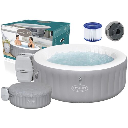 Bestway Masažni bazen-Jacuzzi na napuhavanje 170*66cm - sivi Slike