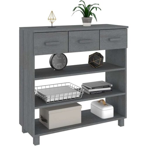 VidaXL Konzolni stol tamnosivi 90 x 35 x 90 cm od masivne borovine Slike