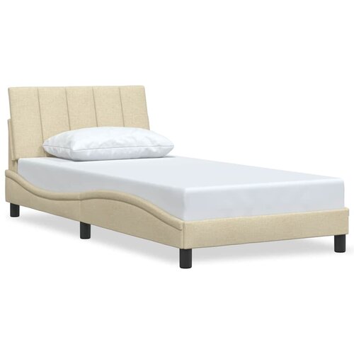 vidaXL Posteljni okvir brez vzmetnice krem 100x200 cm blago, (21653213) Cene