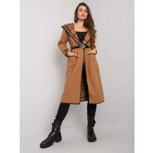 Fashion Hunters Latesha camel hooded coat
