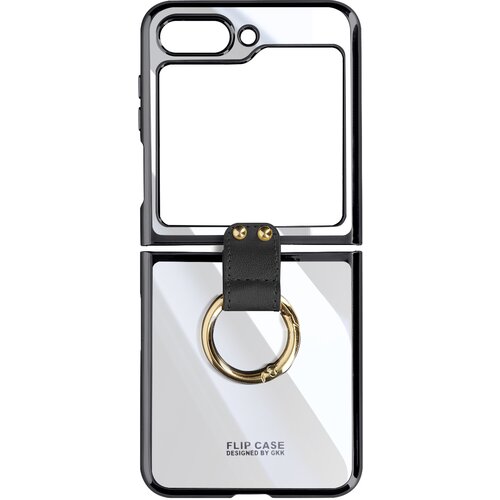 AVIZAR Ovitek z obrockom Samsung Z Flip 5, crn/prozoren silikon - serija Flexyring, (20834049) Cene