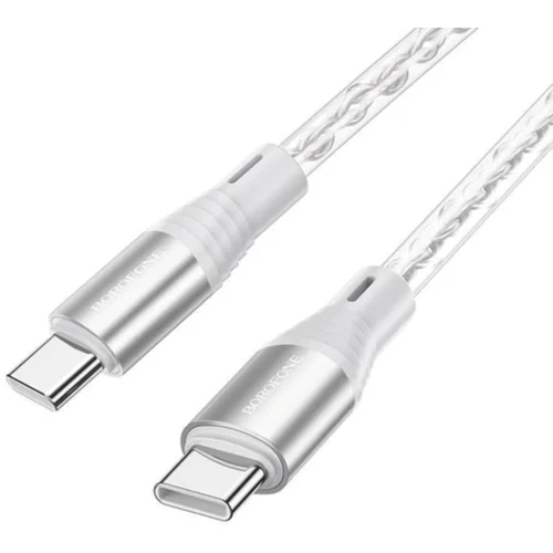  Kabal BOROFONE BX96 Ice crystal 60W, 3A silicone charging data cable 1m, Type-C to Type-C gray