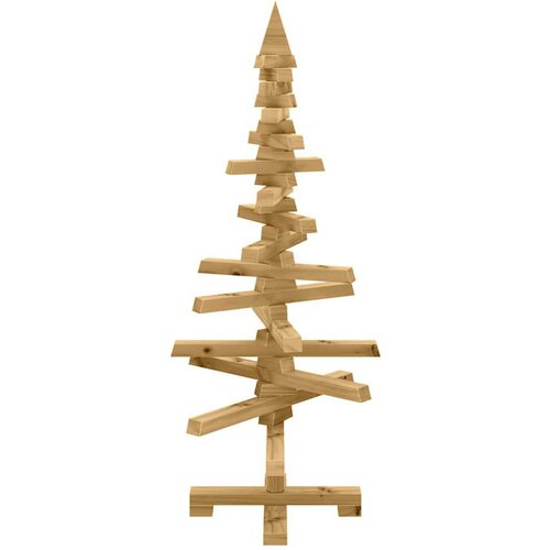VidaXL Drveno božićno drvce s stalakom Smeđa 90 cm Masivna borovina Slike