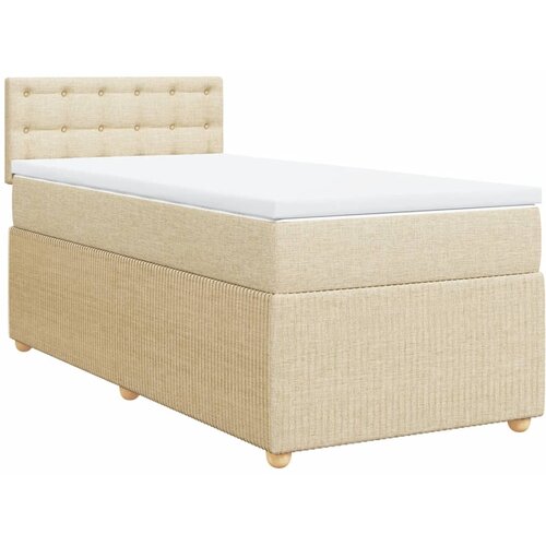 vidaXL Krevet s oprugama i madracem krem 90 x 200 cm od tkanine Cijene