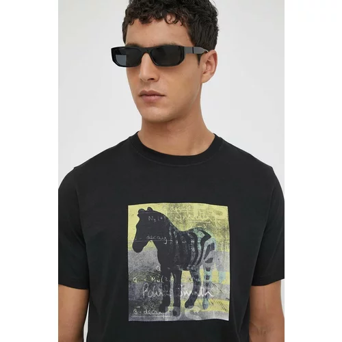 PS Paul Smith Pamučna majica za muškarce, boja: crna, s tiskom