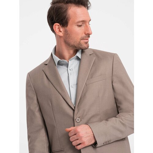 Ombre Men's classic blazer with pillowcase pocket - beige Cene