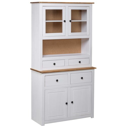VidaXL Visoka omara bela 93x40,5x180 cm trdna borovina Panama Range Slike