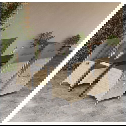 VidaXL 5-dijelni vrtni blagovaonski set od poliratana s jastucima bež Slike