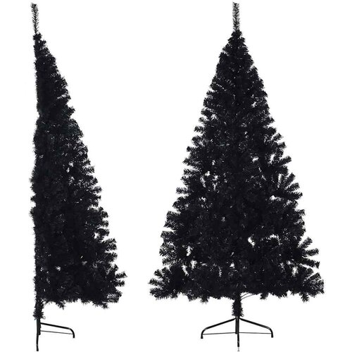  Umjetna polovica božićnog drvca sa stalkom crna 240 cm PVC Cijene