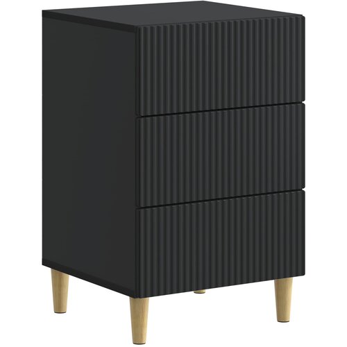 vidaXL Noćni ormar s ladicama Crna 43 x 41 x 66 5 cm Konstruirano drvo - Crna Cene