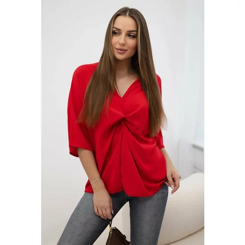 Kesi Oversized blouse with a neckline red