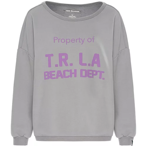 True Religion Sweater majica siva / ljubičasta
