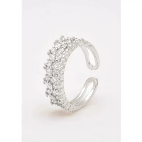 Fenzy prstan z okrasnimi diamanti, Art568, srebrne barve