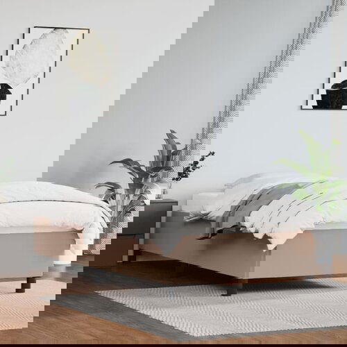 VidaXL Posteljni okvir kapučino 90x200 cm umetno usnje Slike