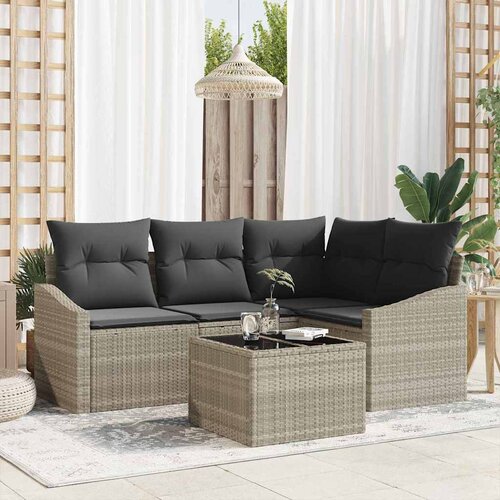  Sjedeća garnitura za vrt 5 kom. Svijetlo siva poliratan Svjetlosiva 178,5 x 123,5 x 85 cm Cene