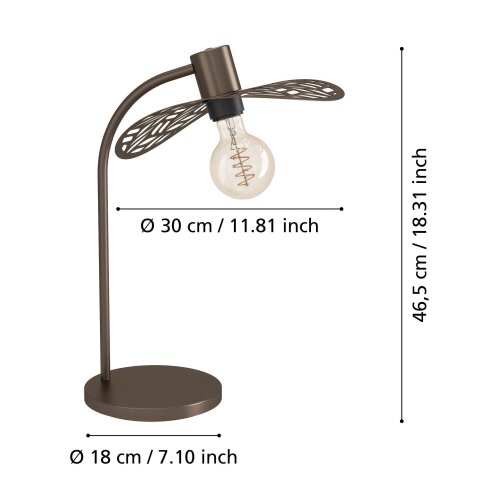 Eglo 44126 - Stona lampa SWABY 1xE27/60W/230V bronzana Slike
