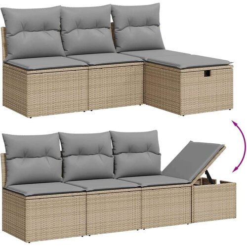 vidaXL 7-dijelni set vrtnih sofa s jastucima bež od poliratana Cijene