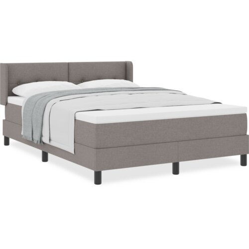  Krevet s opružnim okvirom s madracem taupe 140x200 cm Tkanina Slike