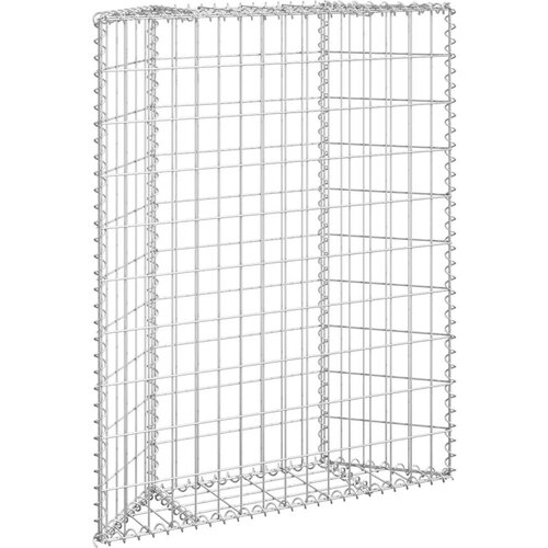 VidaXL trapezna gabionska gredica od pocinčanog čelika 80x20x100 cm Slike