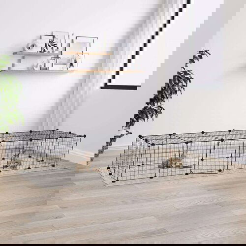  Kavez za ljubimce s 28 panela i vratima crni 35 x 35 cm čelični Slike