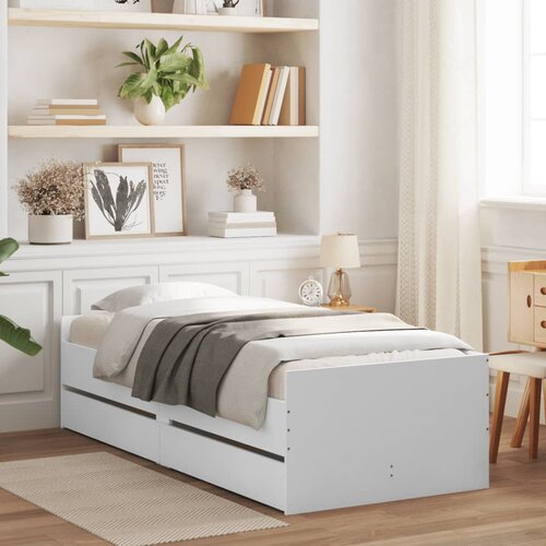 VidaXL Posteljni okvir s predali črn 75x190 cm Slike