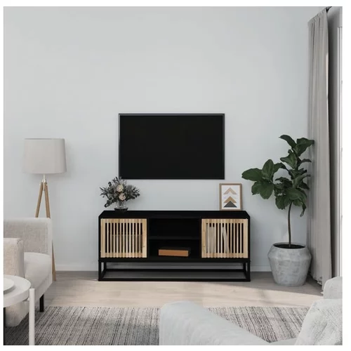  TV omarica črna 105x30x45 cm inženirski les in železo