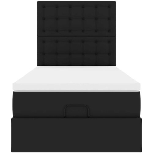 VidaXL otomanski okvir kreveta s madracem crni 80x200cm umjetna koža Slike