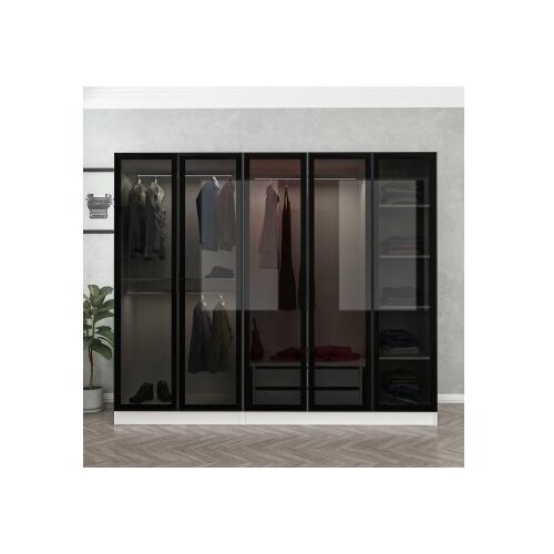 Hanah home Ormar Kale 225x190x52cm Bijelo-crni Cijene