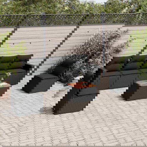 vidaXL 7-dijelni set vrtnih sofa od poliratana s jastucima crni Cijene