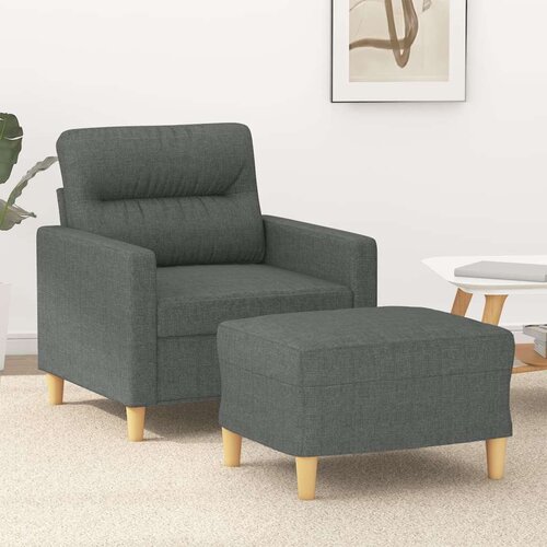  Fotelja s tabureom tamnosiva 60 cm od tkanine Cijene