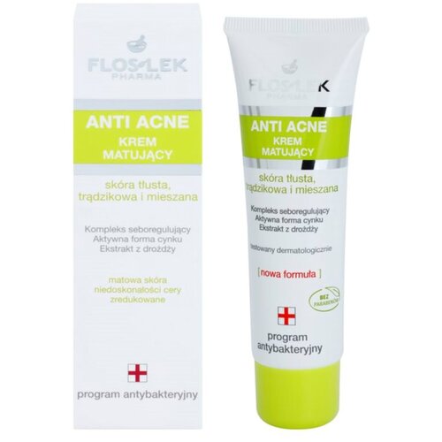 FlosLek Pharma Anti Acne matirajoča krema za kožo z nepravilnostmi 50 ml Slike