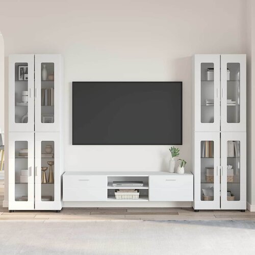  Set TV komoda FLORIN 3 kom. Bijelo Konstruirano drvo Slike