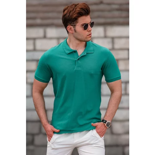 Madmext Green Basic Polo Neck Men's T-Shirt 5101