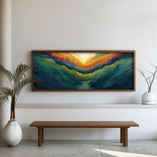 WALLXPERT FAH027-150 Multicolor Decorative Framed MDF Painting Cene