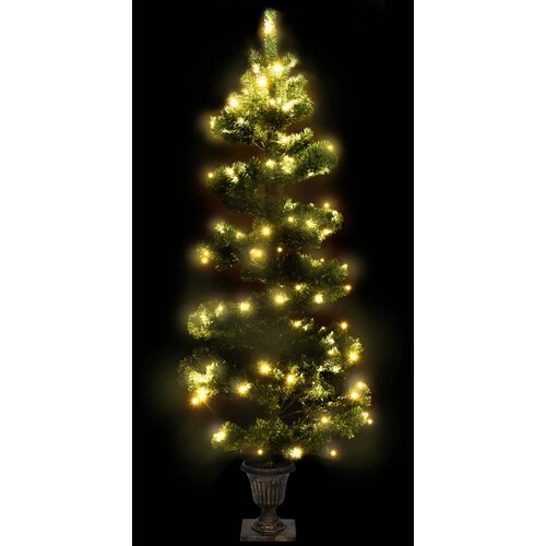  Spiralno osvijetljeno božićno drvce s posudom zeleno 120 cm PVC Slike