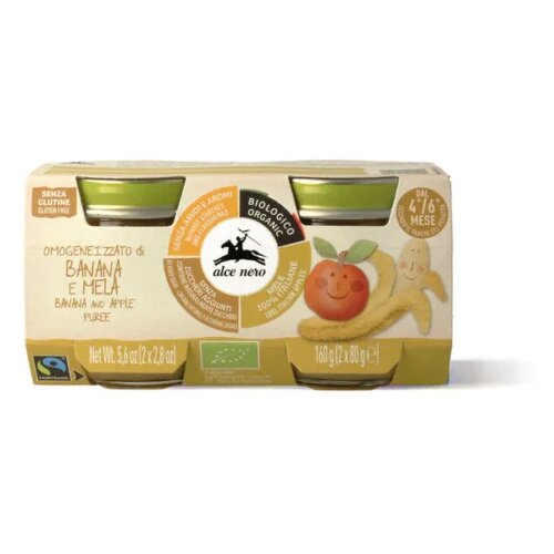 Oznake: Alce Nero Spazio Natura Alce Nero organski pireod banane i jabuke 2 x 80 g Slike