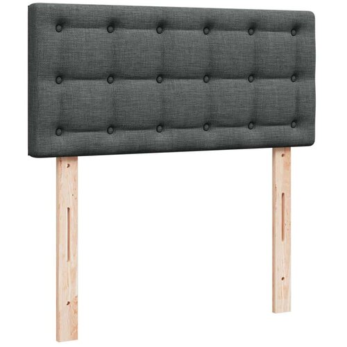 VidaXL Krevet s oprugama i madracem tamnosivi 90 x 190 cm od tkanine Slike