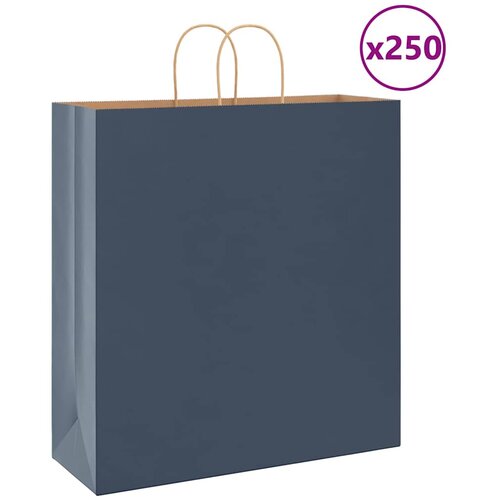  Papirnate vrećice 250 kom s ručkama plave 45x17x48 cm Slike