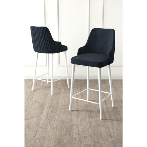 Hanah home set od 4 barskih stolica Tera, antracit tkanina Babyface, bele metalne noge Cene