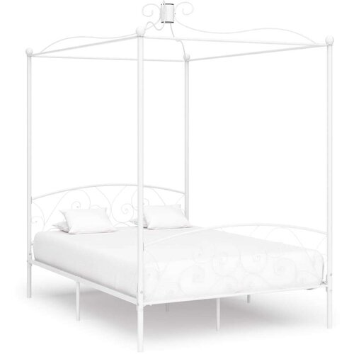  Za krevet s nadstrešnicom bijeli metalni 120 x 200 cm Cijene