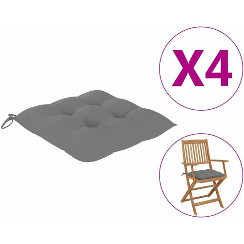 vidaXL Jastuci za stolice 4 kom sivi 40 x 40 x 7 cm od tkanine