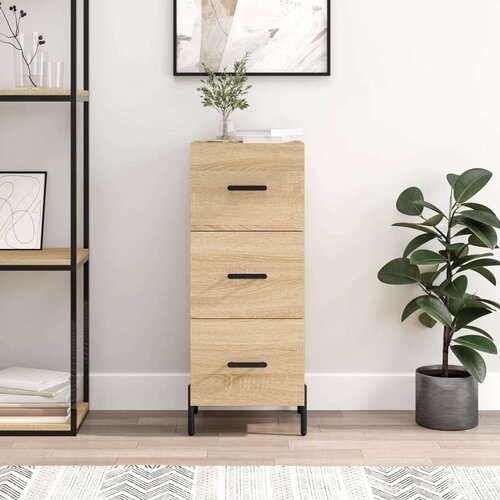 VidaXL Komoda boja hrasta sonome 34 5x34x90 cm od konstruiranog drva Slike