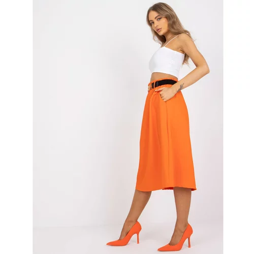 Fashion Hunters Orange elegant trapezoidal skirt