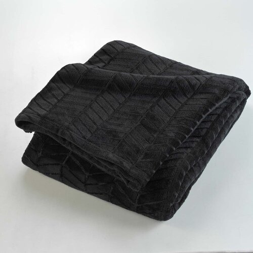 Douceur d int&amp;eacute;rieur Črno pregrinjalo iz mikroflanele 180x220 cm Arya &amp;ndash; Slike